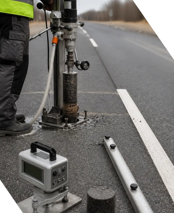 Испытание дорожного покрытия лабораторными методами в Кузнецке