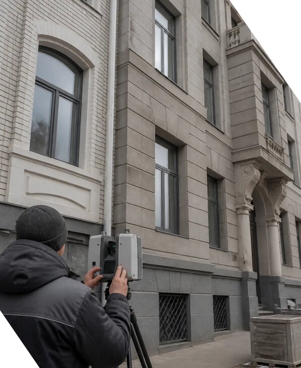 Лазерное сканирование фасадов зданий для обследования в Кузнецке